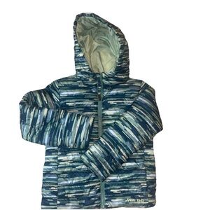 Lands' End Blue Thermo Plume Jacket 4 5 Packable